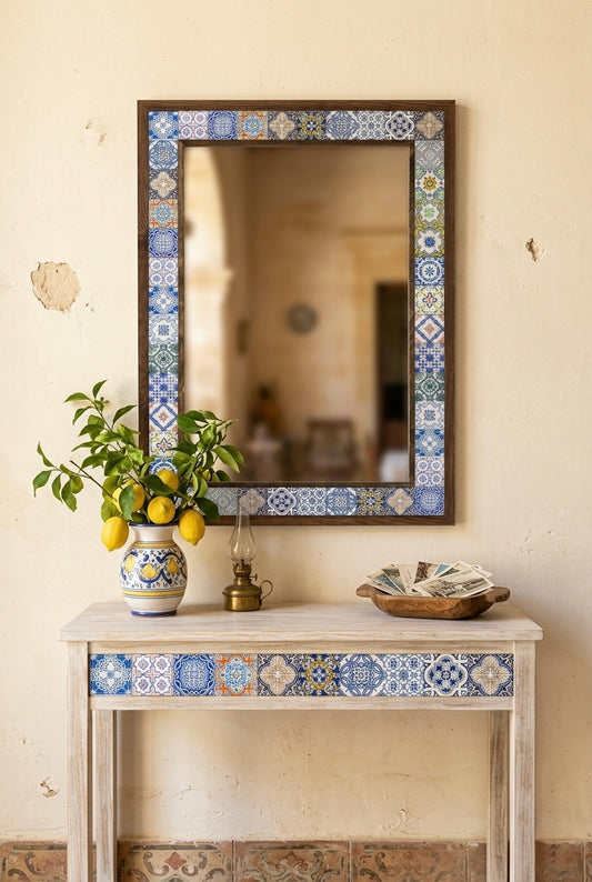 4x4 Tiles Stone Mosaic Wall Mirror | AYN-017