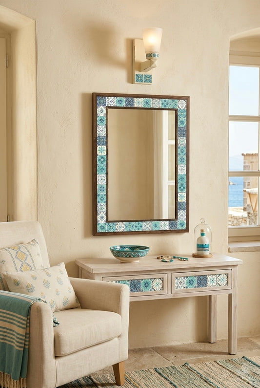 4x4 Tiles Stone Mosaic Wall Mirror | AYN-036