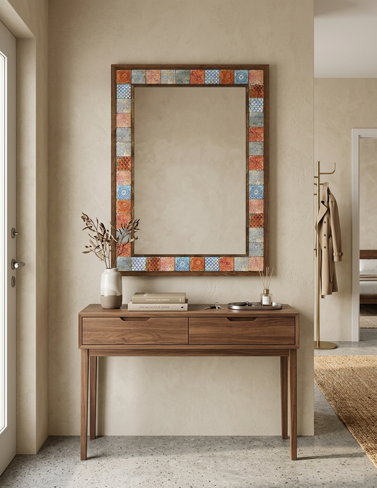 4x4 Tiles Stone Mosaic Wall Mirror | AYN-018