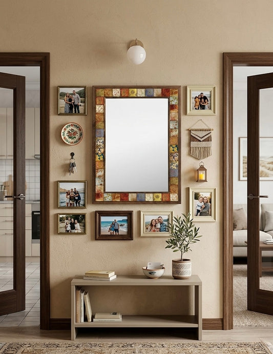 4x4 Tiles Stone Mosaic Wall Mirror | AYN-021