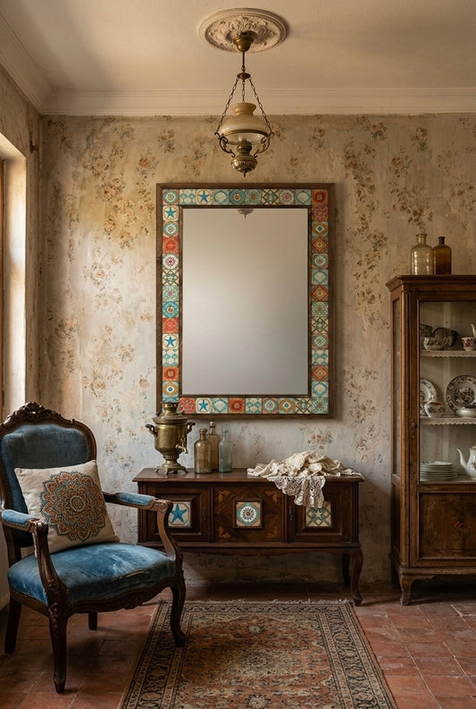 4x4 Tiles Stone Mosaic Wall Mirror | AYN-013