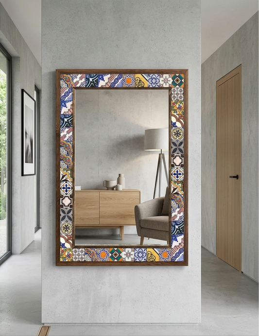 4x4 Tiles Stone Mosaic Wall Mirror | AYN-031