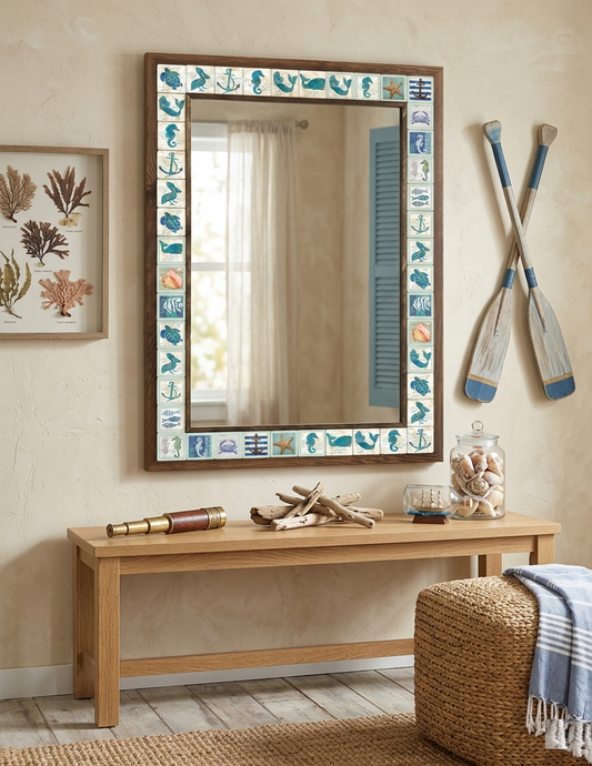 4x4 Tiles Stone Mosaic Wall Mirror | AYN-023