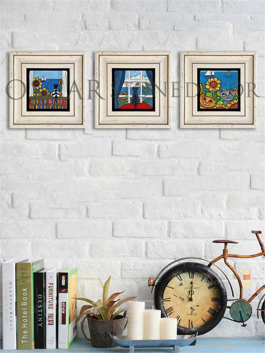 3-PIECE FRAME NATURAL STONE WALL DECOR / 3CDD-30-012 (WALL DECOR)