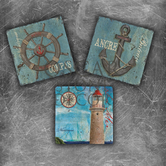 ANCRE COMPAS NATURAL STONE MAGNET SET / MG-119