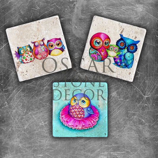 STATE OF THE OWL NATURAL STONE MAGNET SET / MG-106
