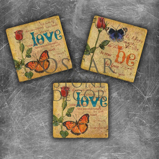 BE LOVE NATURAL STONE MAGNET SET / MG-025
