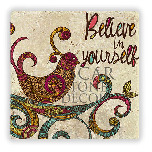 BELIVE IN YOURSELF NATURAL STONE WALL DECOR / DD293 (WALL DECOR)