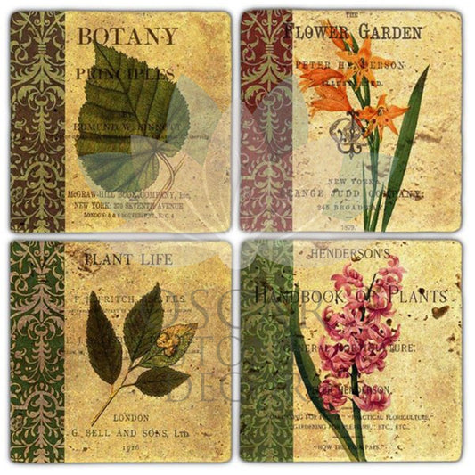 BLAND LIFE 4-Piece NATURAL STONE COASTERS / BA223 (COASTER)