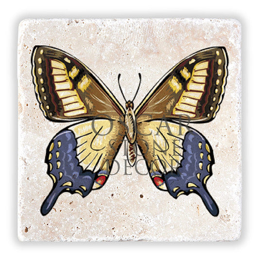 BROWN BUTTERFLY NATURAL STONE WALL DECOR / DD115 (WALL DECOR)