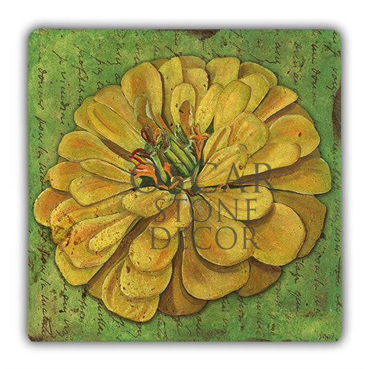 LARGE YELLOW FLOWER NATURAL STONE WALL DECOR / DD18 (WALL DECOR)