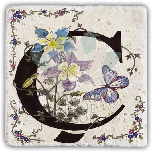 LETTER Ç SINGLE NATURAL STONE COASTER / BA-Ç3 (COASTER)