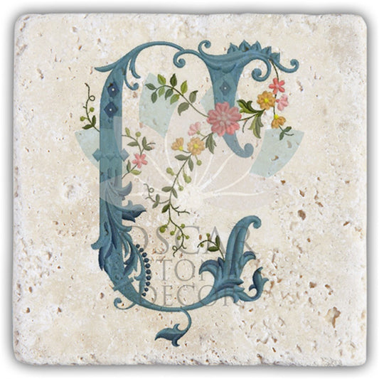 LETTER Ç SINGLE NATURAL STONE COASTER / BA-Ç4 (COASTER)