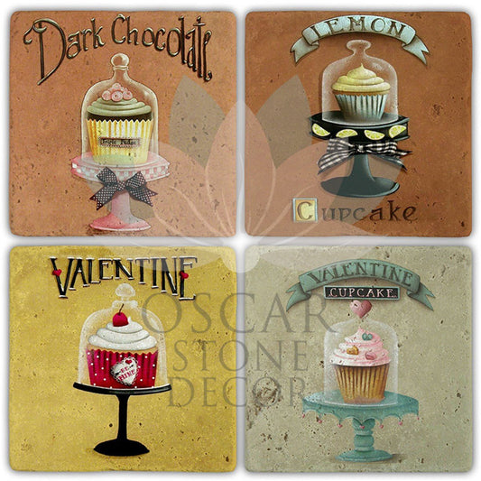 CAKE BANUS 4-Piece NATURAL STONE COASTERS / BA394 (COASTER)