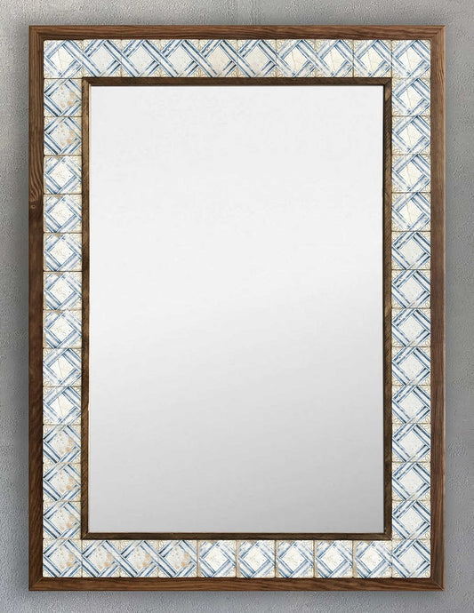 FRAMED MOSAIC NATURAL STONE MIRROR / AYN5070-110