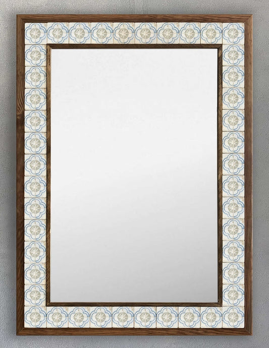 FRAMED MOSAIC NATURAL STONE MIRROR / AYN-102