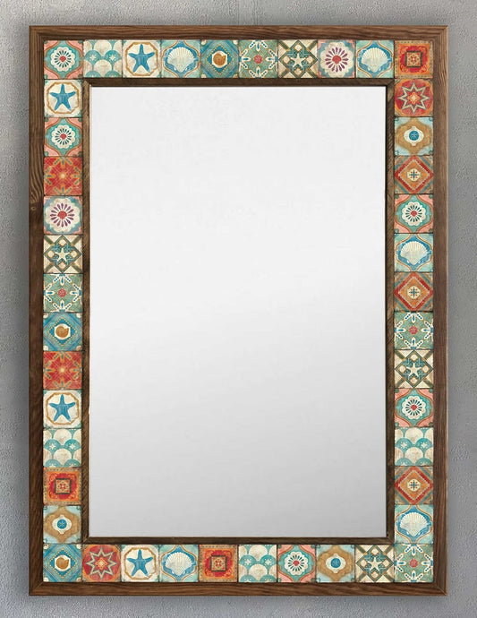 4x4 Tiles Stone Mosaic Wall Mirror | AYN-013