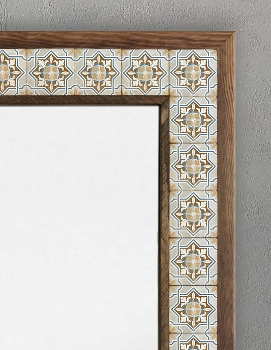 FRAMED MOSAIC NATURAL STONE MIRROR / AYN5070-109