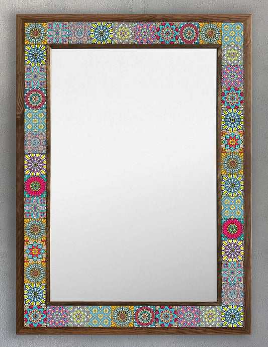 FRAMED MOSAIC NATURAL STONE MIRROR / AYN5070-093