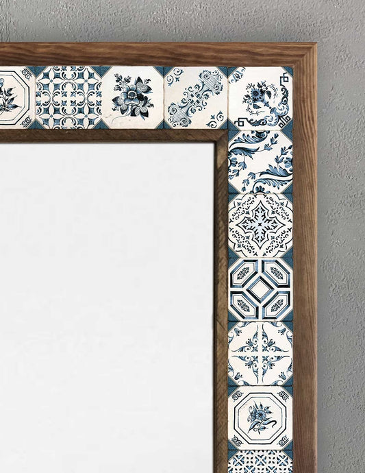 FRAMED MOSAIC NATURAL STONE MIRROR / AYN-098