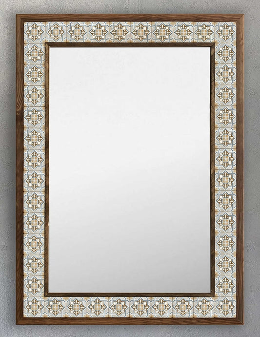 FRAMED MOSAIC NATURAL STONE MIRROR / AYN5070-109