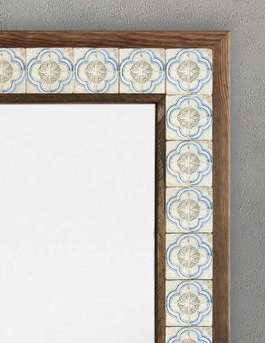 FRAMED MOSAIC NATURAL STONE MIRROR / AYN-102