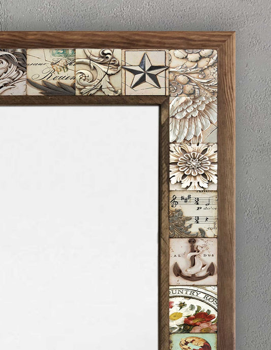 4x4 Tiles Stone Mosaic Wall Mirror | AYN-026