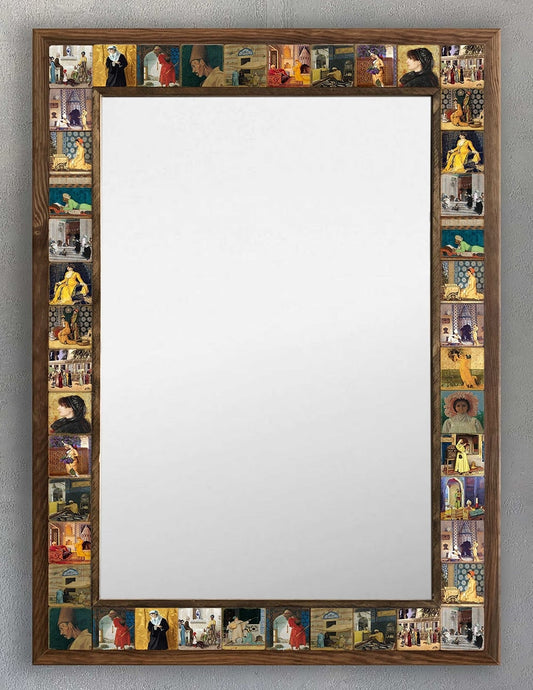 4x4 Tiles Stone Mosaic Wall Mirror | AYN-079