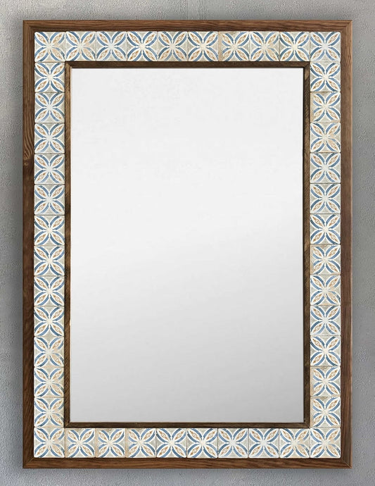 FRAMED MOSAIC NATURAL STONE MIRROR / AYN5070-106