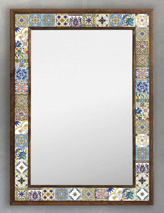 4x4 Tiles Stone Mosaic Wall Mirror | AYN-038