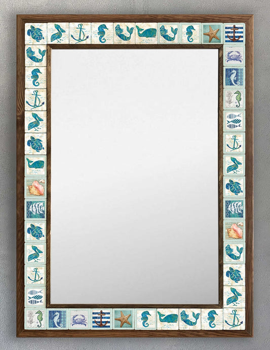 4x4 Tiles Stone Mosaic Wall Mirror | AYN-023