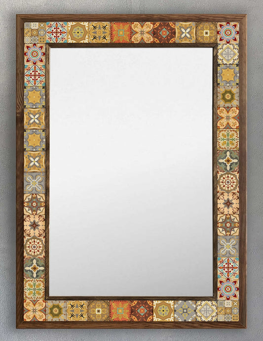 4x4 Tiles Stone Mosaic Wall Mirror | AYN-009