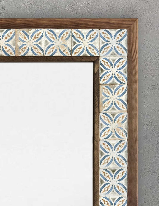 FRAMED MOSAIC NATURAL STONE MIRROR / AYN5070-106