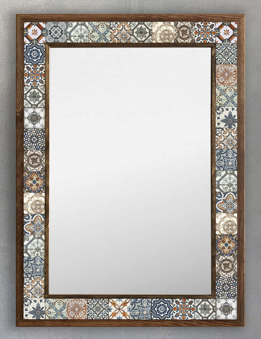 4x4 Tiles Stone Mosaic Wall Mirror | AYN-042