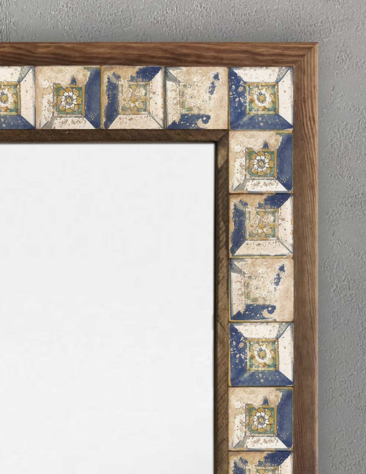 FRAMED MOSAIC NATURAL STONE MIRROR / AYN5070-108