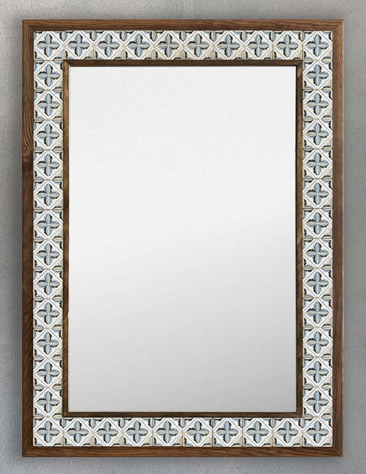 FRAMED MOSAIC NATURAL STONE MIRROR / AYN5070-105