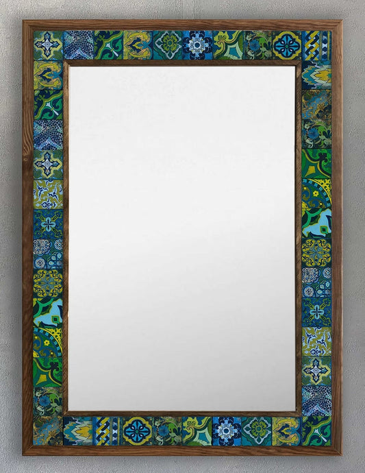 4x4 Tiles Stone Mosaic Wall Mirror | AYN-025