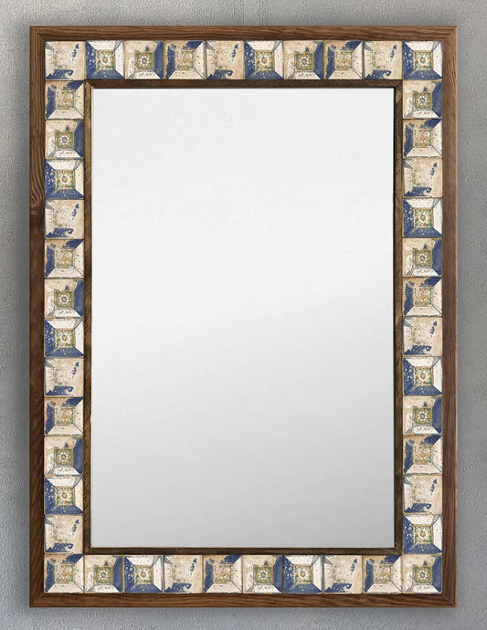 FRAMED MOSAIC NATURAL STONE MIRROR / AYN5070-108
