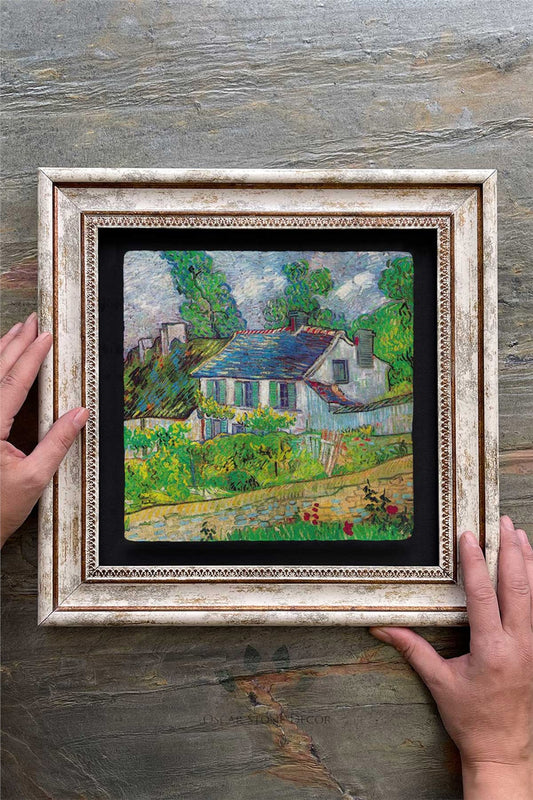 Framed Painting Stone Wall Decor 12" x 12" Van Gogh Painting