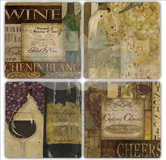 CHEERS 4-Piece NATURAL STONE COASTERS / BA148 (COASTER)