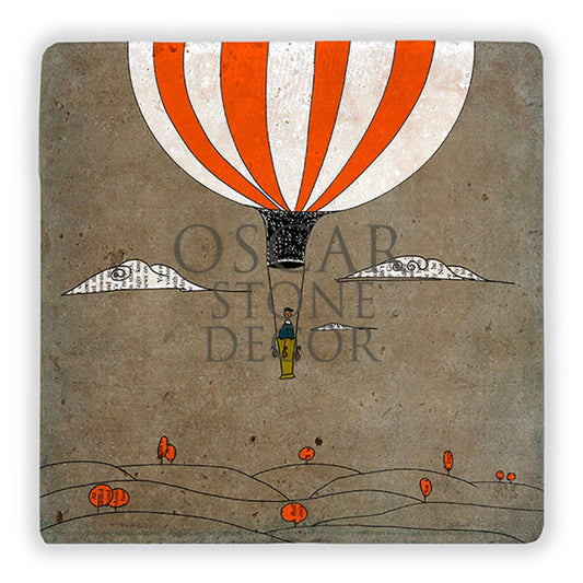 STRIPED BALLOON NATURAL STONE WALL DECOR / DD200 (WALL DECOR)