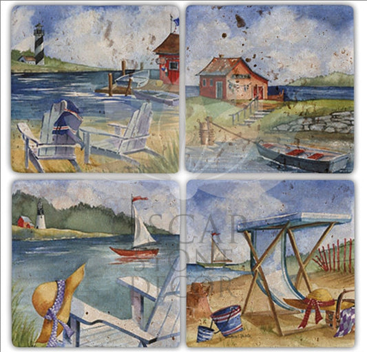 COAST 4-Piece NATURAL STONE COASTERS / BA174 (COASTER)
