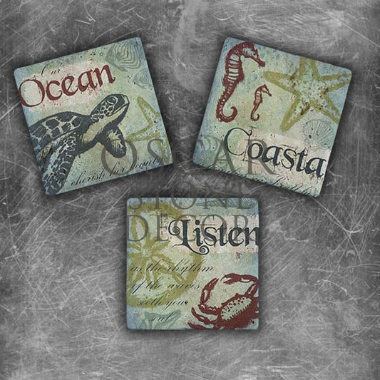 COASTAL NATURAL STONE MAGNET SET / MG-057