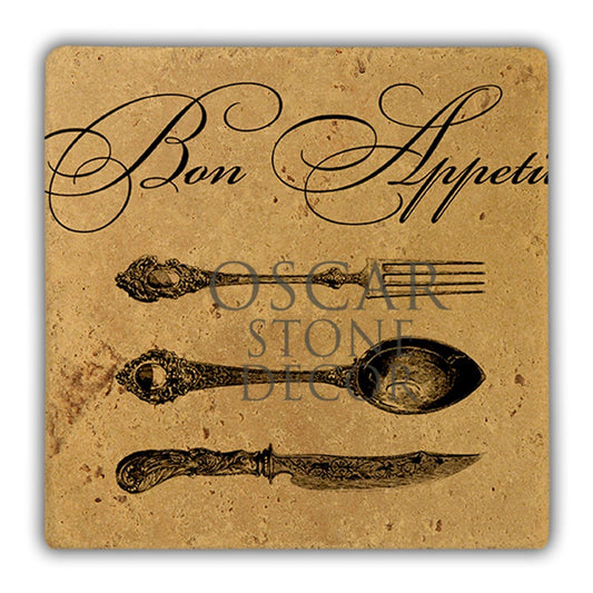 DD034-BON APPETIT NATURAL STONE WALL DECOR / DD34 (WALL DECOR)
