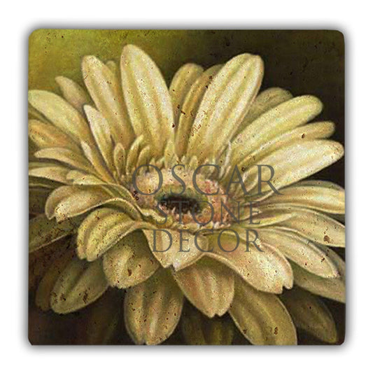 DD038-YELLOW FLOWER NATURAL STONE WALL DECOR / DD38 (WALL DECOR)