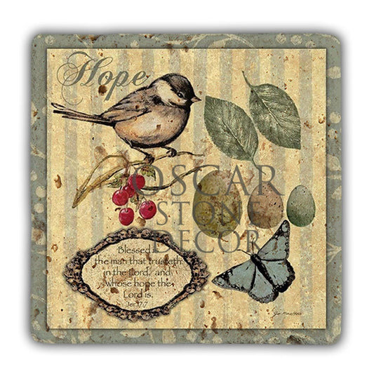 DD068-HOPE BIRD NATURAL STONE WALL DECOR / DD68 (WALL DECOR)