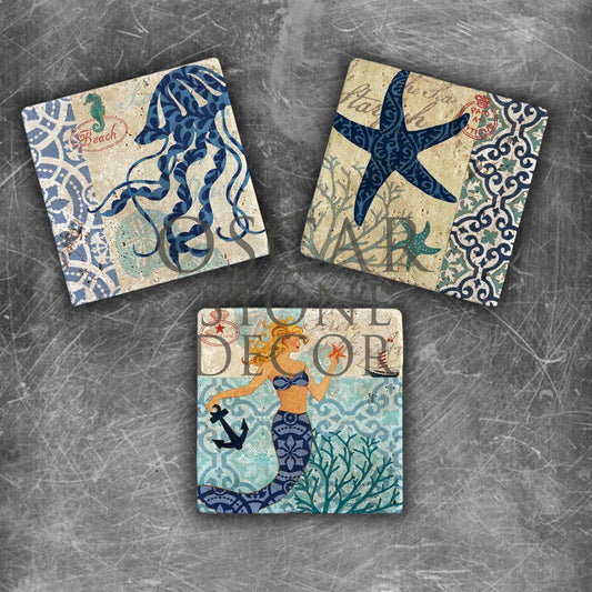SEA NATURAL STONE MAGNET SET / MG-085