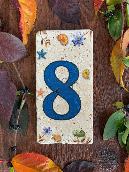 NATURAL STONE DOOR NUMBER, BLUE / KN-8 (DOOR NUMBER)