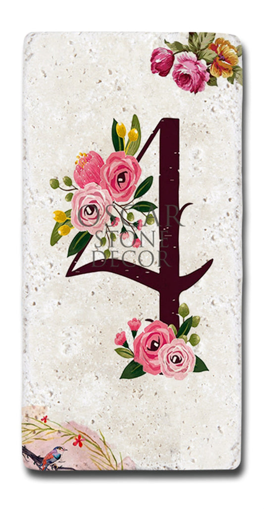 NATURAL STONE DOOR NUMBER, 4 (DOOR NUMBER)