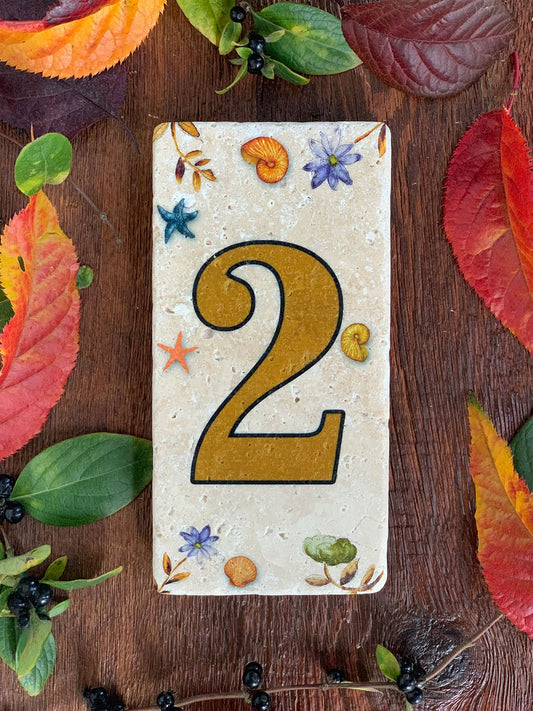 NATURAL STONE DOOR NUMBER, BROWN / 2 (DOOR NUMBER)